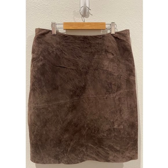 OUTFIT PETITE LEATHER Brown Mini Skirt - Picture 7 of 7